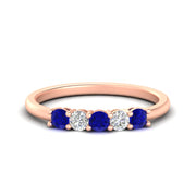 0.50-carat-5-stone-diamond-and-sapphire-basket-prong-wedding-anniversary-band-in-rose-gold-FDENS141ROBGSABLANGLE3-0.50CT-NL-RG